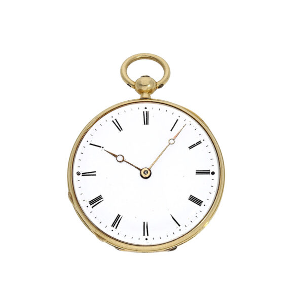 Swiss 18K gold miniature bloodstone pocket watch Circa 1820 Swiss 18K gold miniature bloodstone pocket watch Circa 1820