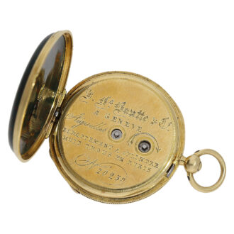 Swiss 18K gold miniature bloodstone pocket watch Circa 1820