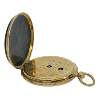 Swiss 18K gold miniature bloodstone pocket watch Circa 1820