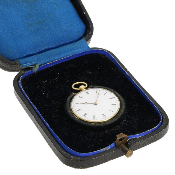 Swiss 18K gold miniature bloodstone pocket watch Circa 1820 Swiss 18K gold miniature bloodstone pocket watch Circa 1820