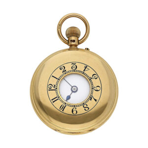 English 18K gold half hunting cased lever watch Circa 1888