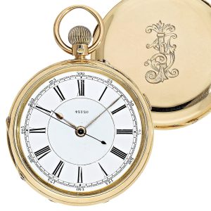 English gold centre seconds observation watch Circa 1892