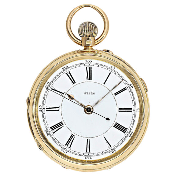 English gold centre seconds observation watch Circa 1892 English gold centre seconds observation watch Circa 1892