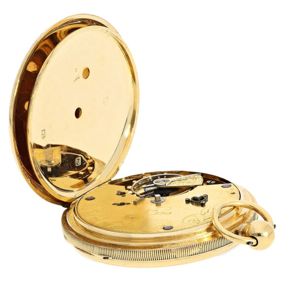 English gold open faced lever pocket watch Circa 1854 English gold open faced lever pocket watch Circa 1854
