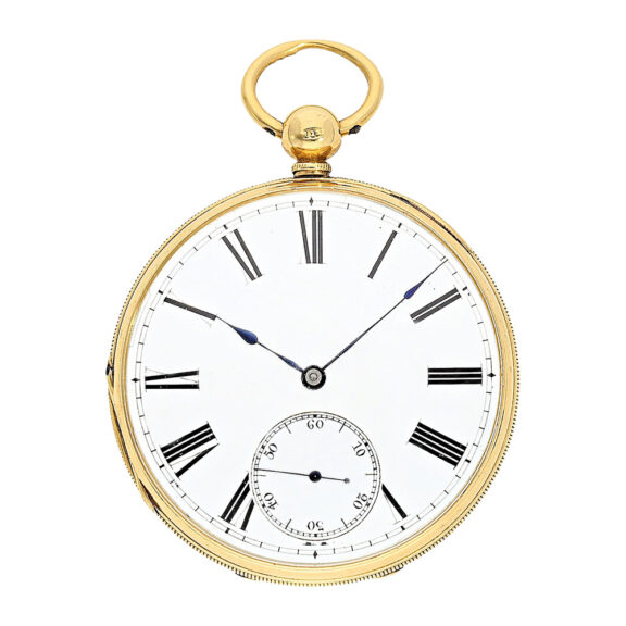 English gold open faced lever pocket watch Circa 1854