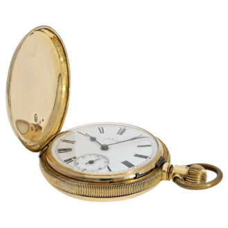 American 18K gold hunting cased pocket watch Circa 1880