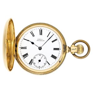 American 18K gold hunting cased pocket watch Circa 1880