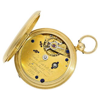English 18K gold hunting cased duplex pocket watch Circa 1851