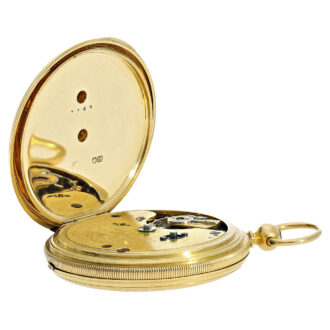 English 18K gold hunting cased duplex pocket watch Circa 1851