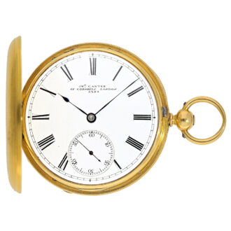 English 18K gold hunting cased duplex pocket watch Circa 1851