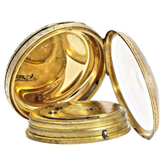English 18 carat gold open faced pocket watch Circa 1866