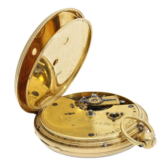 English 18K gold duplex open faced pocket watch Circa 1857 English 18K gold duplex open faced pocket watch Circa 1857