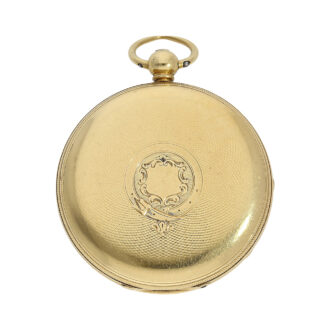 English 18K gold duplex open faced pocket watch Circa 1857