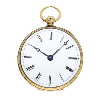 English 18K gold duplex open faced pocket watch Circa 1857