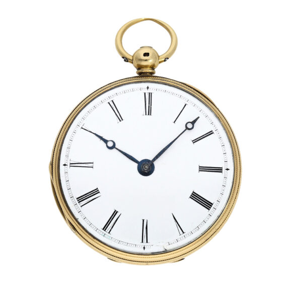 English 18K gold duplex open faced pocket watch Circa 1857 English 18K gold duplex open faced pocket watch Circa 1857