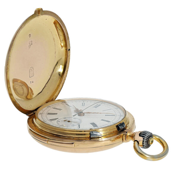 Swiss rose gold quarter repeating chronograph Circa 1900 Swiss rose gold quarter repeating chronograph Circa 1900