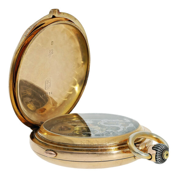 Swiss rose gold quarter repeating chronograph Circa 1900 Swiss rose gold quarter repeating chronograph Circa 1900