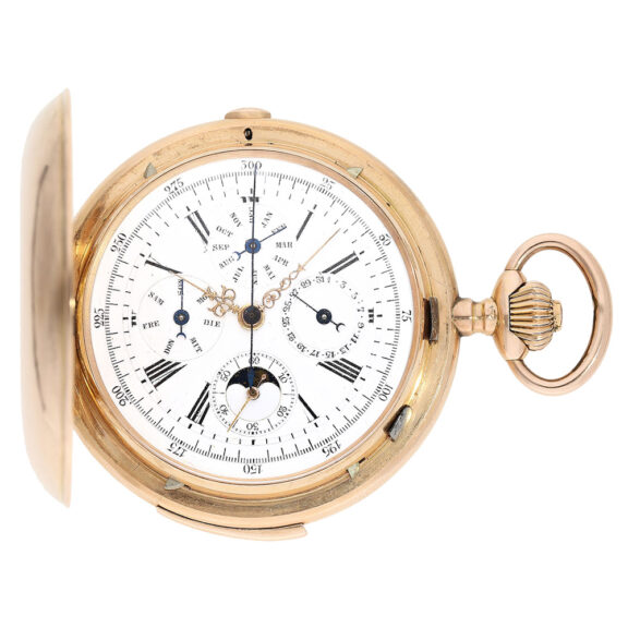 Swiss gold complicated astronomical lever watch Circa 1900