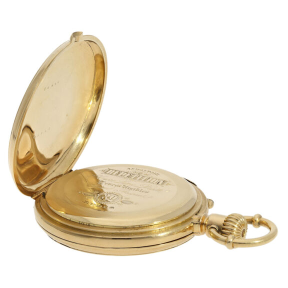 Heavy Swiss gold quarter repeating precision watch Circa 1875 Heavy Swiss gold quarter repeating precision watch Circa 1875