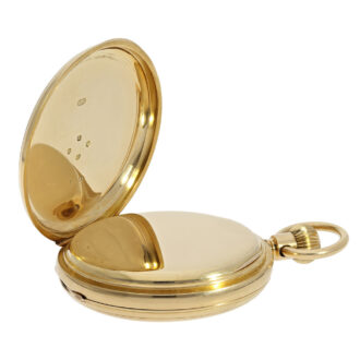 Heavy English gold lever watch with power reserve Circa 1886