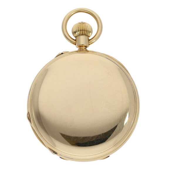 Heavy English gold lever watch with power reserve Circa 1886 Heavy English gold lever watch with power reserve Circa 1886