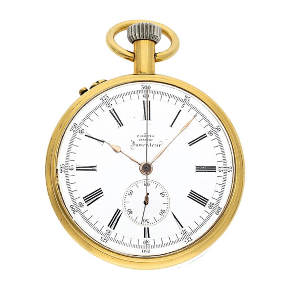 French open faced pocket watch with chronograph Circa 1875