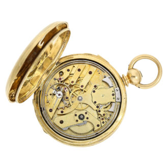 Swiss gold hunting cased repeating chronometer watch Circa 1870