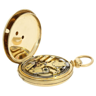 Swiss gold hunting cased repeating chronometer watch Circa 1870