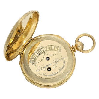 Swiss gold hunting cased repeating chronometer watch Circa 1870