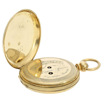 Swiss gold hunting cased repeating chronometer watch Circa 1870