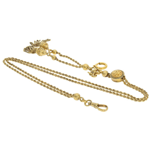 Enamel lady's duplex pocket watch with gold watch chain Circa 1900 Enamel lady's duplex pocket watch with gold watch chain Circa 1900