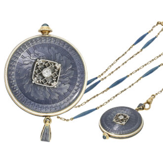 Swiss Art Nouveau watch with matching chain Circa 1910