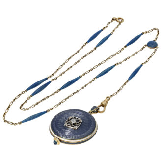 Swiss Art Nouveau watch with matching chain Circa 1910