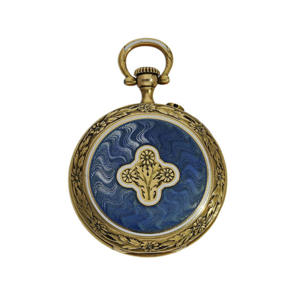 French gold enamel Art Nouveau lady’s pendant watch Circa 1910 French gold enamel Art Nouveau lady’s pendant watch Circa 1910