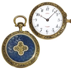 French gold enamel Art Nouveau lady’s pendant watch Circa 1910