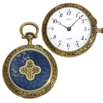 French gold enamel Art Nouveau lady’s pendant watch Circa 1910