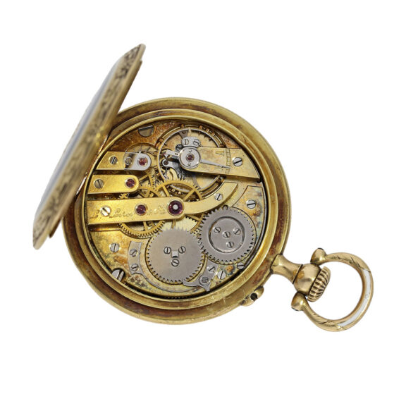 French gold enamel Art Nouveau lady’s pendant watch Circa 1910 French gold enamel Art Nouveau lady’s pendant watch Circa 1910