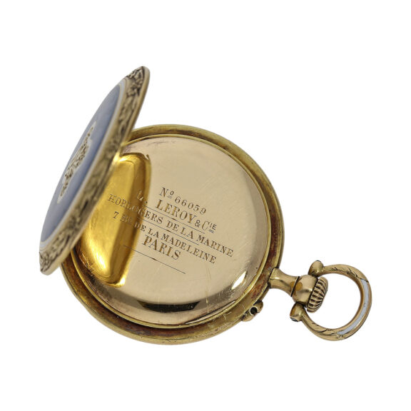French gold enamel Art Nouveau lady’s pendant watch Circa 1910 French gold enamel Art Nouveau lady’s pendant watch Circa 1910