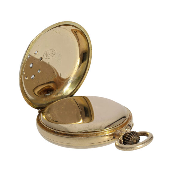 Swiss gold and enamel Art Nouveau ladies pendant watch Circa 1900 Swiss gold and enamel Art Nouveau ladies pendant watch Circa 1900