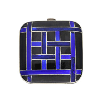 Swiss silver Art Deco travel watch in square pocket case Circa 1930