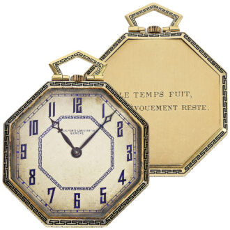 Swiss gold and enamel octagonal dress watch Circa 1930
