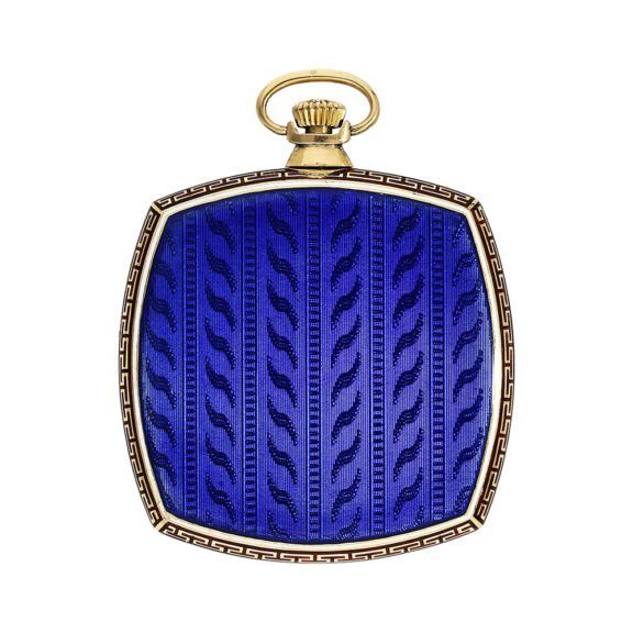 Swiss gold and enamel pillow shaped dress watch Circa 1930 Swiss gold and enamel pillow shaped dress watch Circa 1930