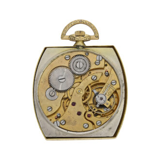 French 18K gold tonneau shaped Art Deco dress watch Circa 1925