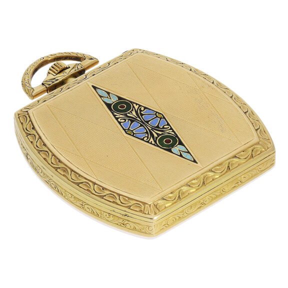French 18K gold tonneau shaped Art Deco dress watch Circa 1925 French 18K gold tonneau shaped Art Deco dress watch Circa 1925