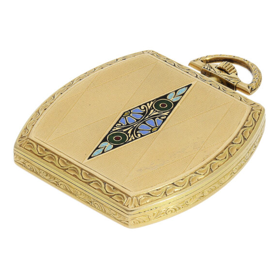 French 18K gold tonneau shaped Art Deco dress watch Circa 1925 French 18K gold tonneau shaped Art Deco dress watch Circa 1925