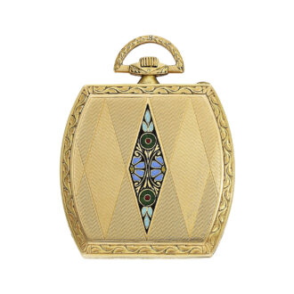 French 18K gold tonneau shaped Art Deco dress watch Circa 1925