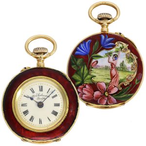 Swiss gold and enamel watch made for the Arab market Circa 1870