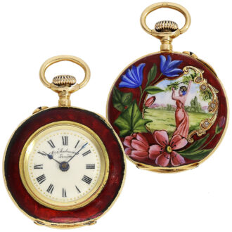 Swiss gold and enamel watch made for the Arab market Circa 1870
