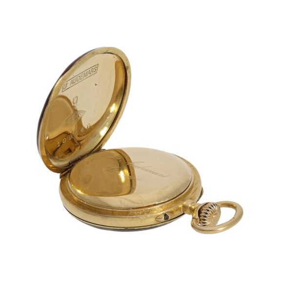Swiss gold, enamel, diamond-set Art Nouveau ladies watch Circa 1900 Swiss gold, enamel, diamond-set Art Nouveau ladies watch Circa 1900