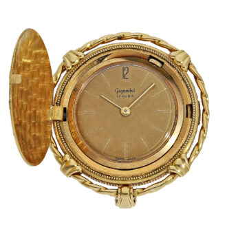 Rare Swiss 18K gold pendant watch in coin case Circa 1960